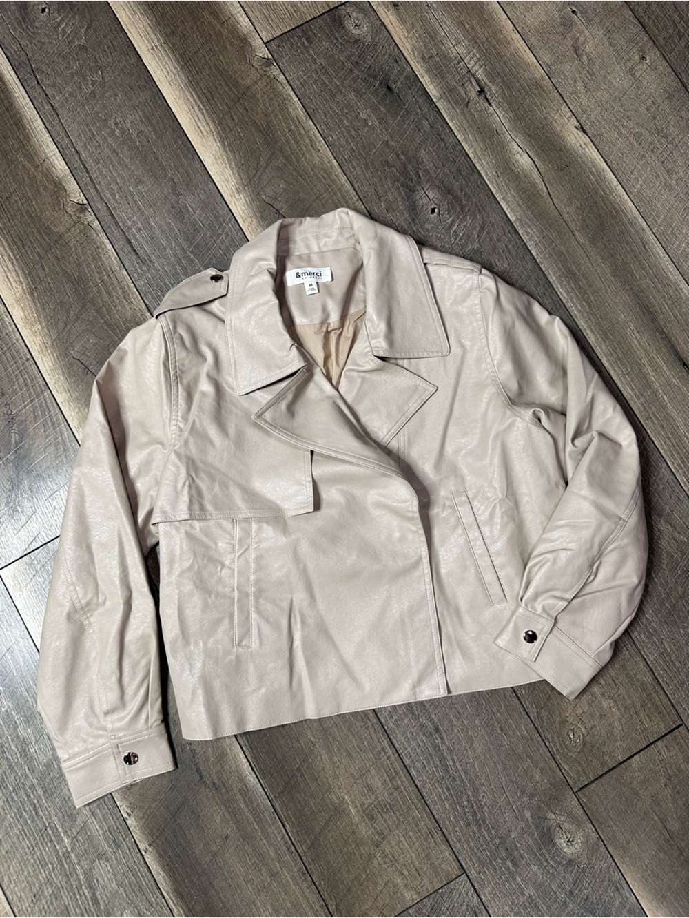 &merci Faux Leather Zip Jacket